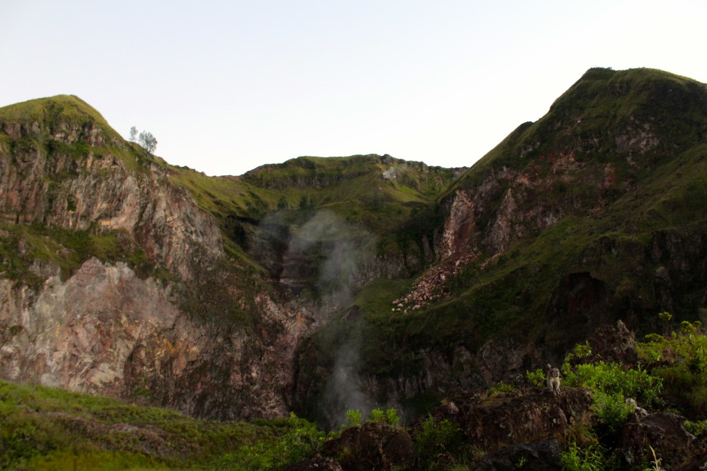 You could see the steam from the active volcano that we stood upon.