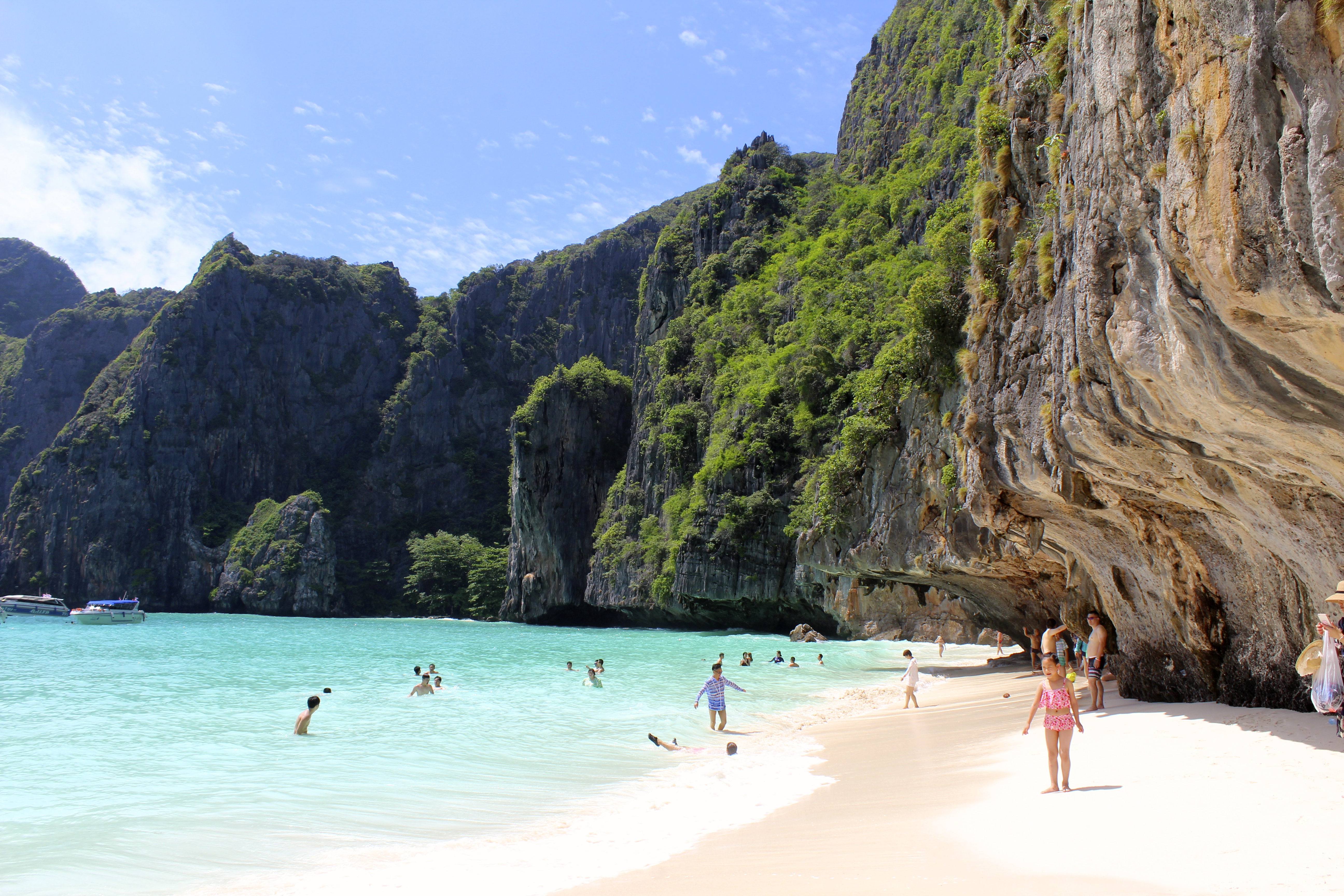 Maya Bay, famous for filming "The Beach" with a young Leonardo DiCaprio here!