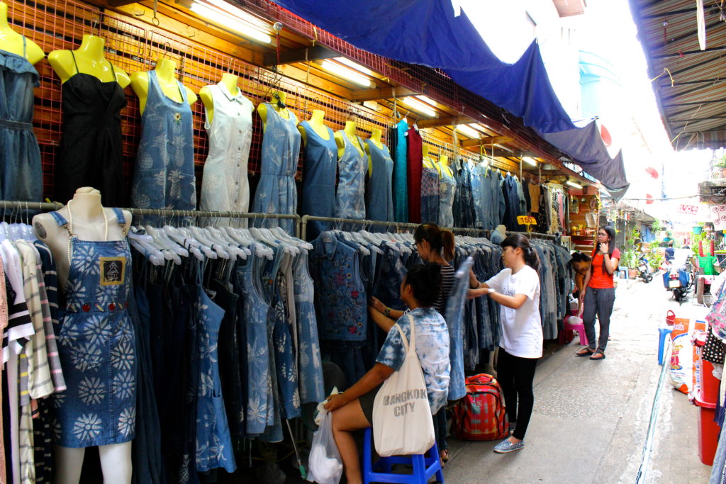 There's no shortage of jean fashion at the Wang Lang Market.