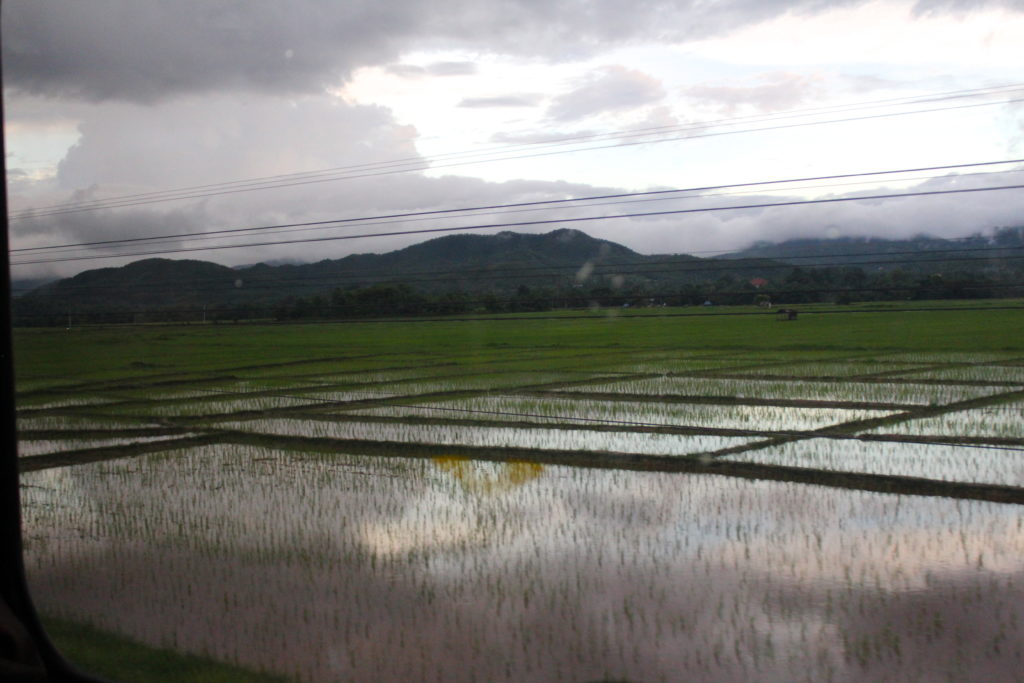 Enjoying the scenic train ride from Chiang Mai to Bangkok.