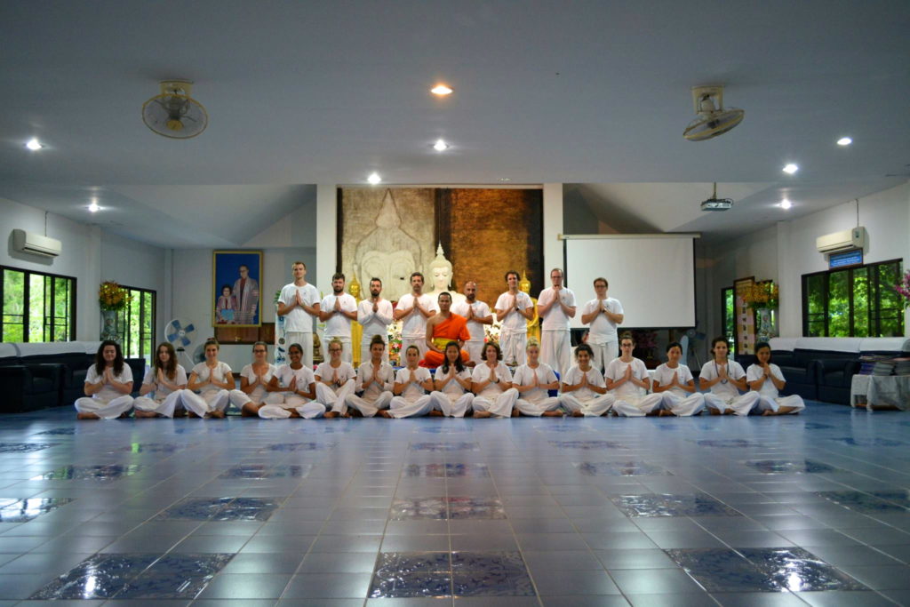 Our group after completing two days of silent meditation. 