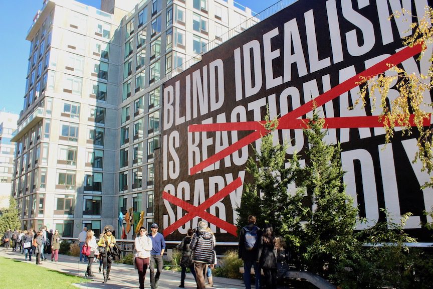 There's always some political artwork to be found in NYC, this time up on the High Line.