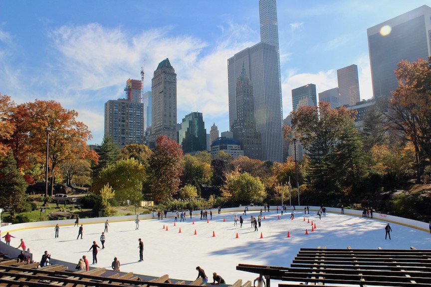 Take advantage of winter in the city and go for a skate in iconic Central Park.