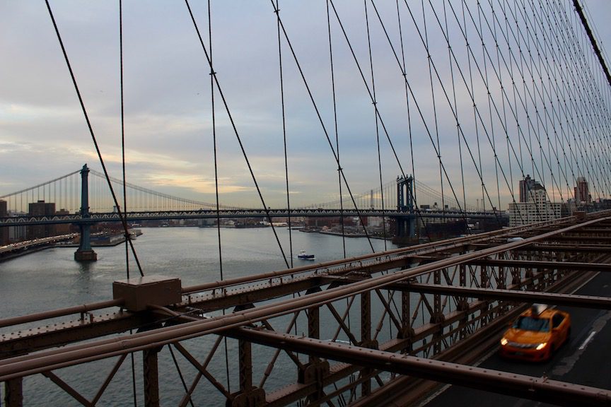 Watching the sky change from the Brooklyn Bridge is a must!