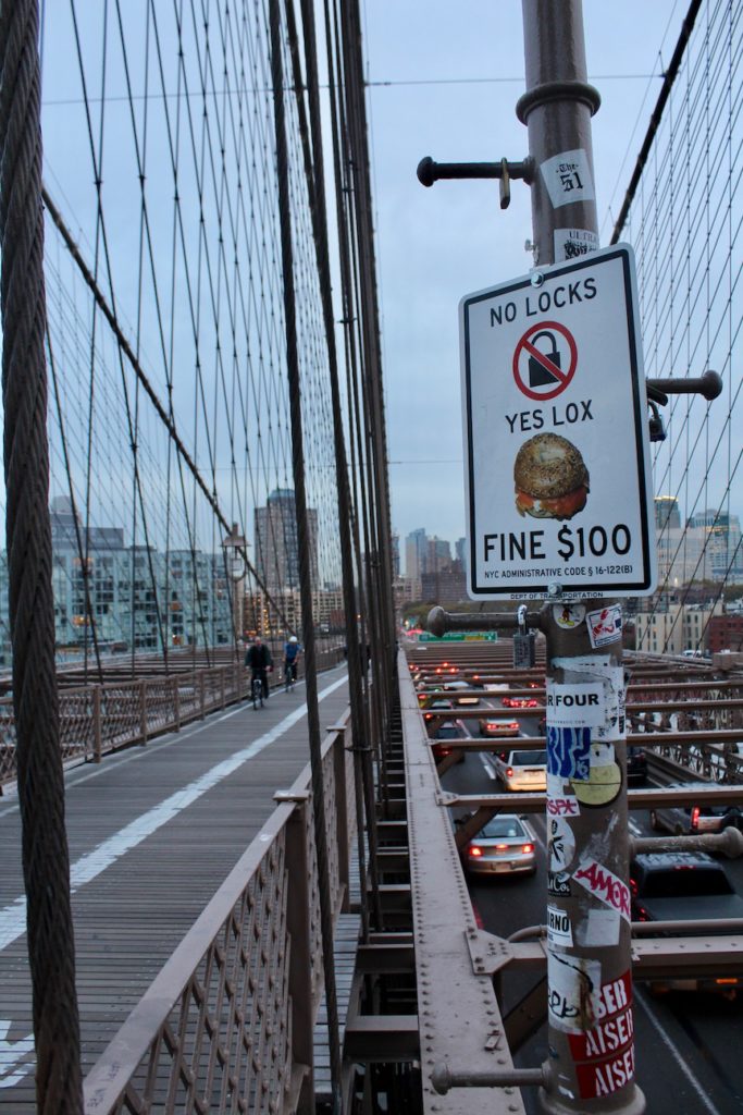 Had a good chuckle at this sign on the Brooklyn Bridge!