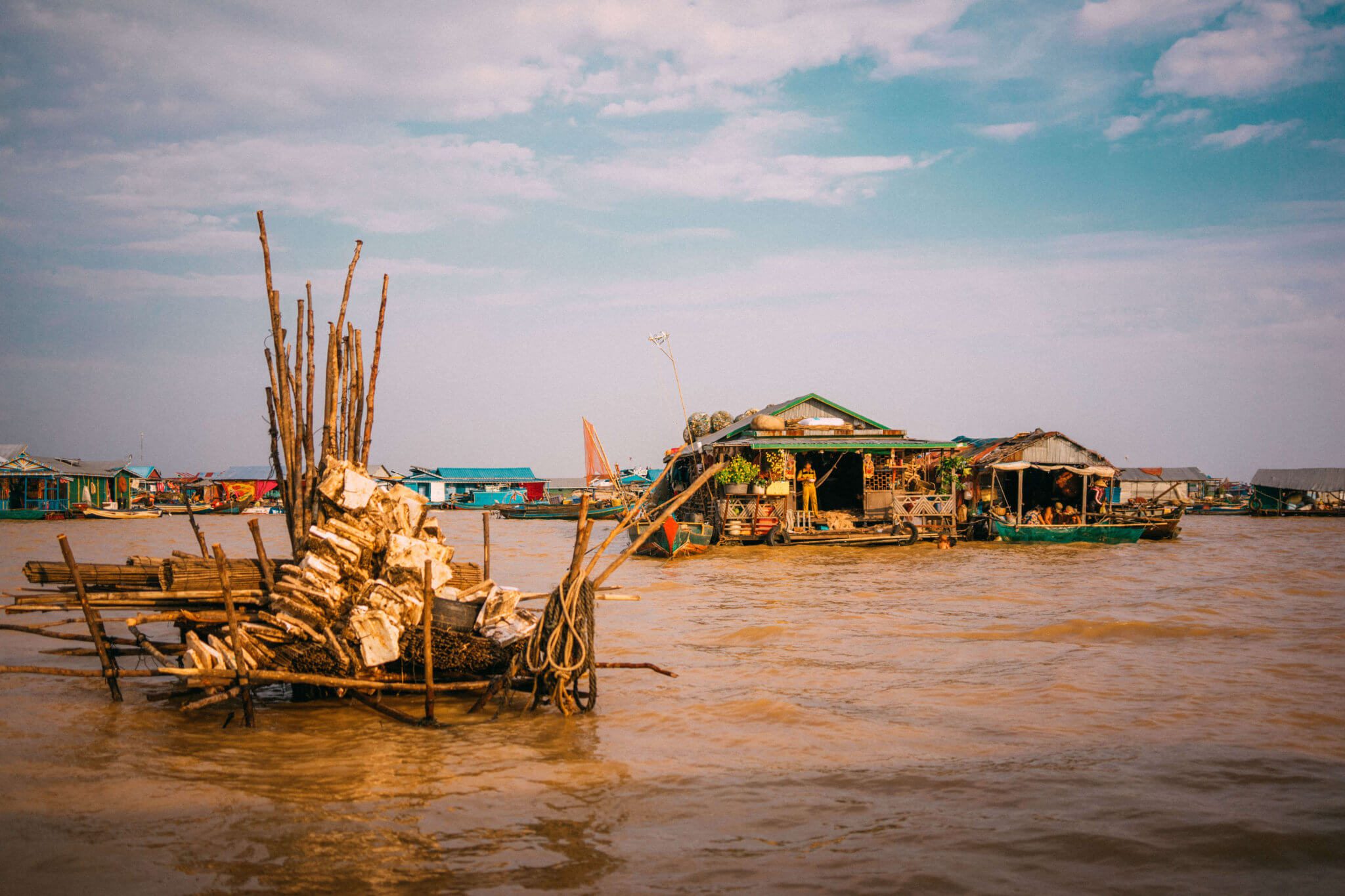 Floating Village of Chong Khneas, Chong Kneas, Floating Village, Siem Reap, Tonle Sap Lake, Cambodia, floating houses, house boat, southeast asia