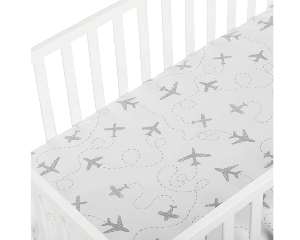 Travel Inspired Baby Gifts Perfect for Baby Showers, wanderluluu, travel gifts for kids, airplane crib sheet