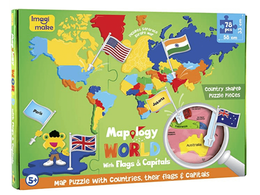 kids map puzzle, travel themed gifts for kids and toddlers 