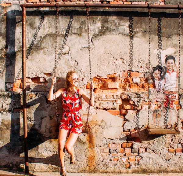 George Town, Penang, Malaysia, Children on a Bicycle, Ernest Zacharevic, Street Art, Street artist, Wanderluluu