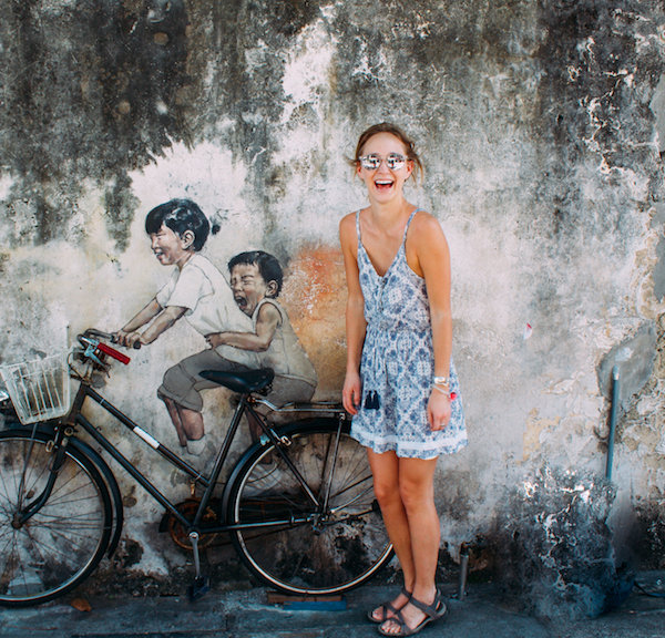 George Town, Penang, Malaysia, Children on a Bicycle, Ernest Zacharevic, Street Art, Street artist, Wanderluluu