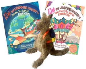 Wally the Wandering Wallaby book and stuffed animal bundle
